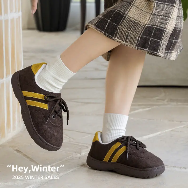 2025 New Cotton Slippers for Women, Winter Indoor Shoes, Thin-Soled Versatile Round-Toe Flat Comfortable Casual Shoes for Outdoor Wear - Image 8