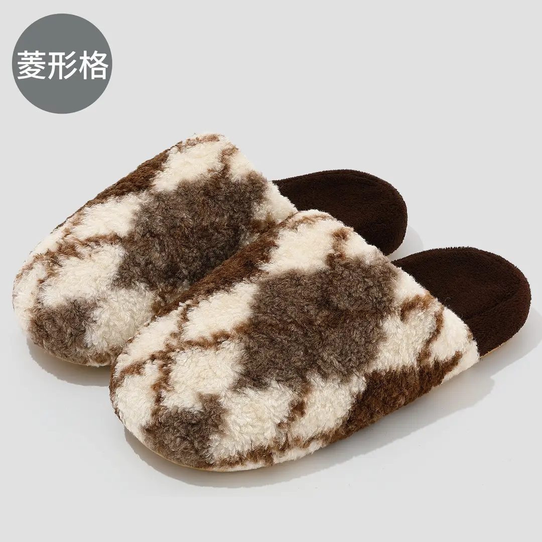 Home Cotton Slippers for Women in Winter, Couple Plush Warm Non-Slip Indoor Bedroom Slippers for Men, Winter Furry Slippers for Men - Image 12