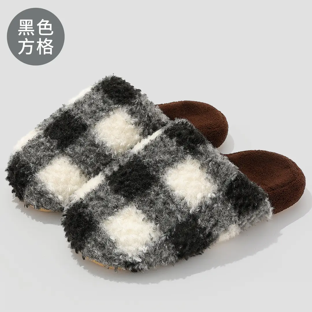 Home Cotton Slippers for Women in Winter, Couple Plush Warm Non-Slip Indoor Bedroom Slippers for Men, Winter Furry Slippers for Men - Image 14