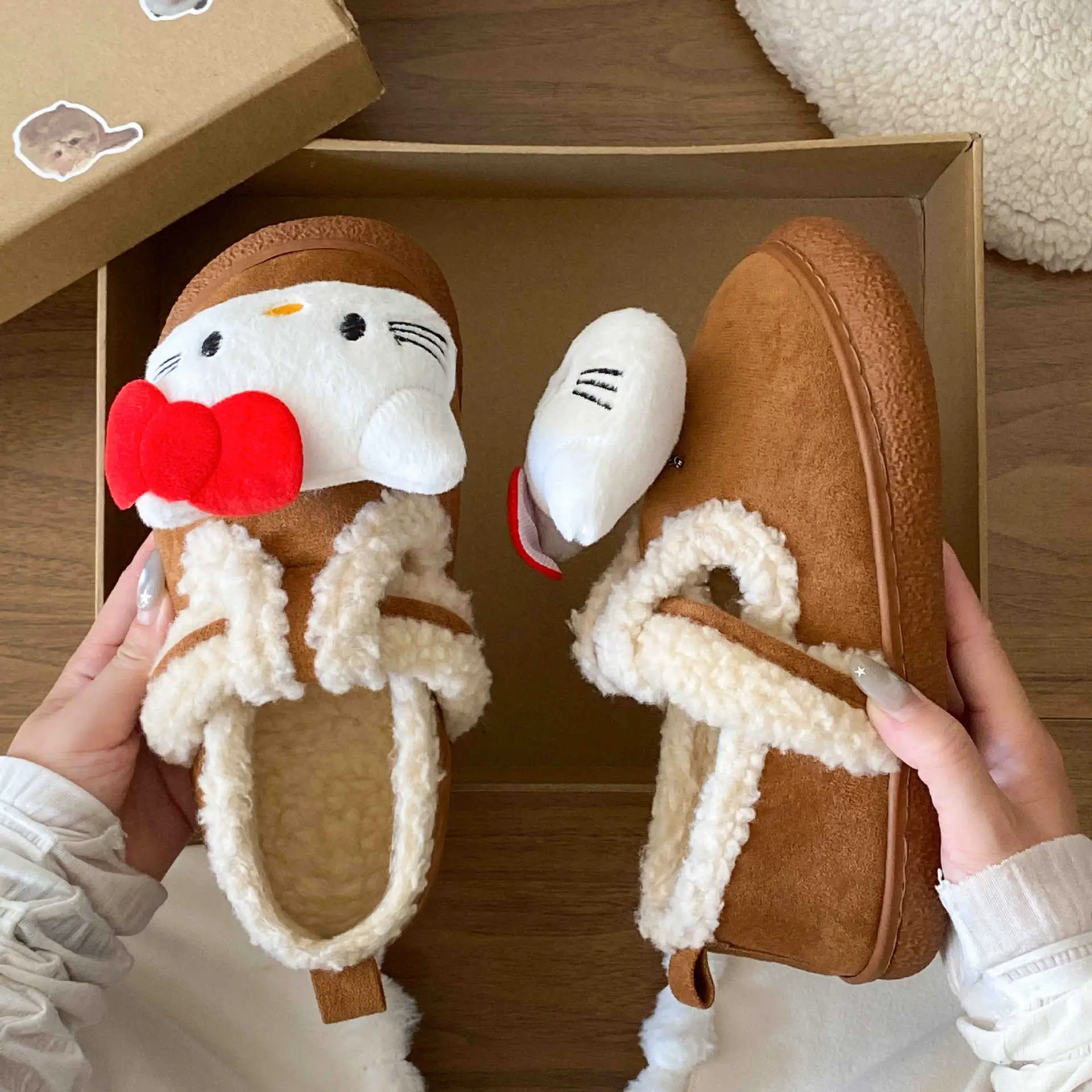 2025 Couple Student Eva Non-Slip Warm Plush Winter Sippers for Women - Image 3