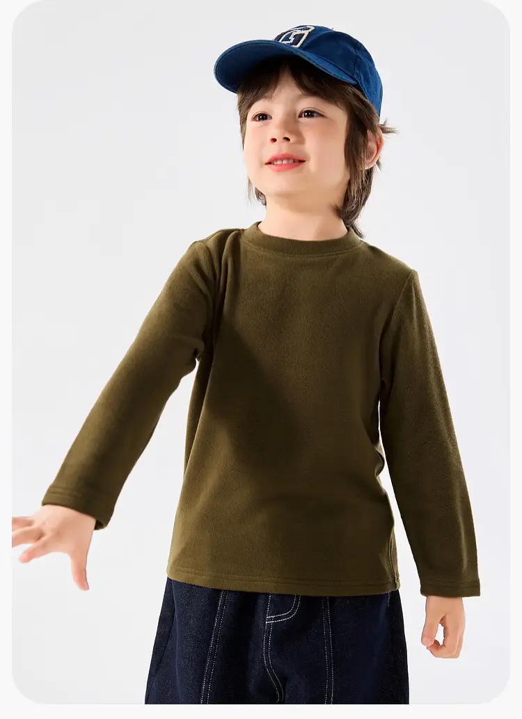 Dudu Home Boys Long Sleeve T-Shirt Olive Green Winter — feature 20