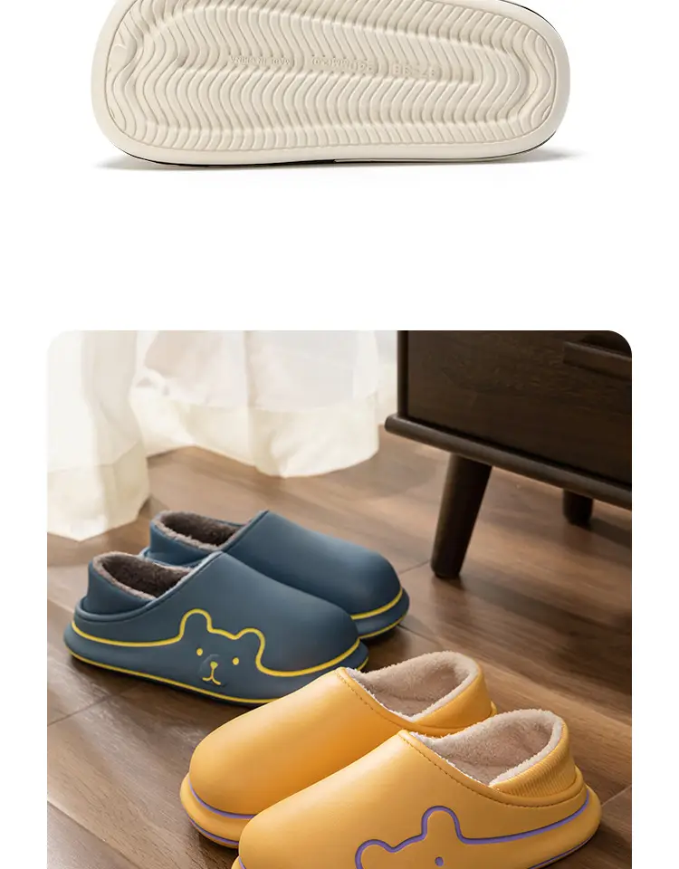 All-Inclusive and Waterproof Cotton Slippers for Women in Autumn and Winter for Couples to Wear Outside, Non-Slip, Comfortable and Velvet, Warm Home Plush Cotton Shoes — feature 20