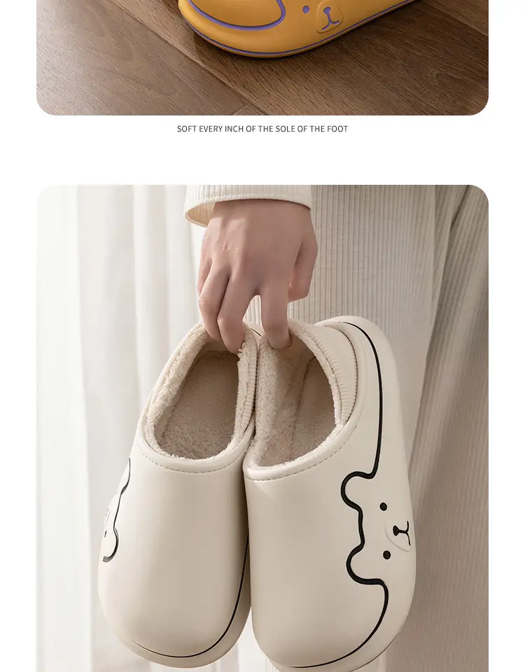All-Inclusive and Waterproof Cotton Slippers for Women in Autumn and Winter for Couples to Wear Outside, Non-Slip, Comfortable and Velvet, Warm Home Plush Cotton Shoes — feature 21