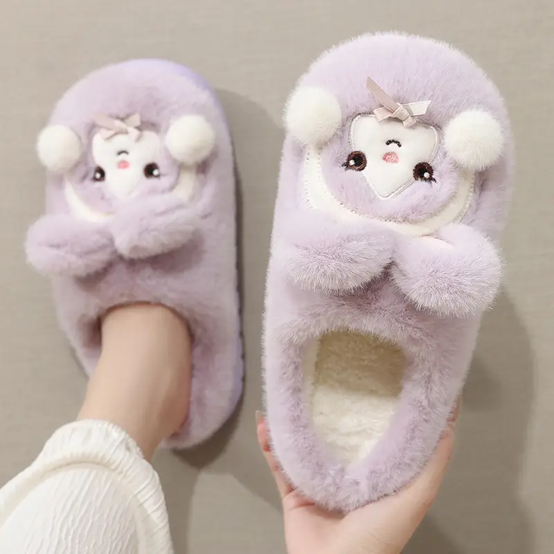 Cute Plush Furry Winter Slippers for Women - Image 6