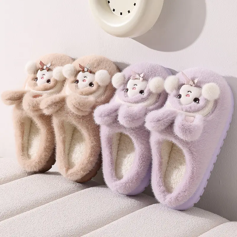 Cute Plush Furry Winter Slippers for Women - Image 7
