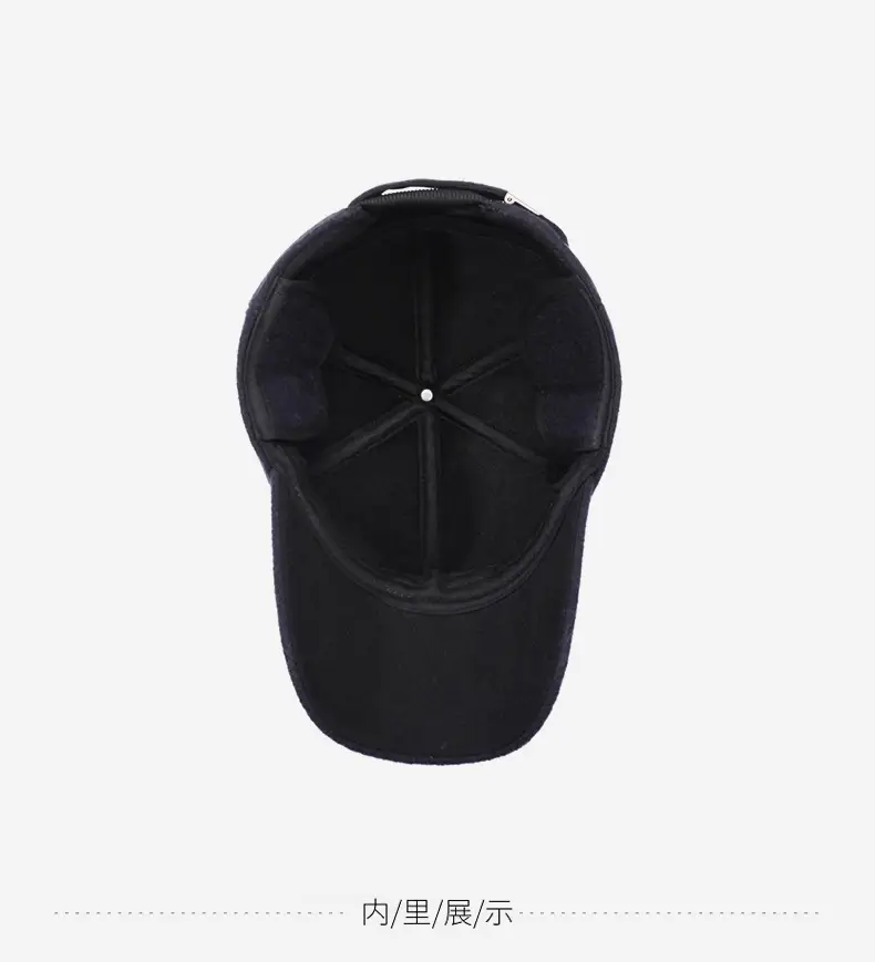 Men's Winter Velvet Cap Navy Blue Cold Proof — feature 13
