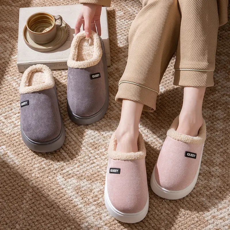 Men's and Women's 2026 New Autumn and Winter Indoor Home Plush Warm Non-Slip Cotton Slippers with a Stepping-On-Feces Feel - Image 6