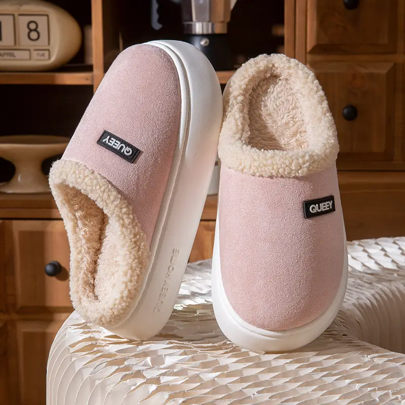 Men's and Women's 2026 New Autumn and Winter Indoor Home Plush Warm Non-Slip Cotton Slippers with a Stepping-On-Feces Feel - Image 3