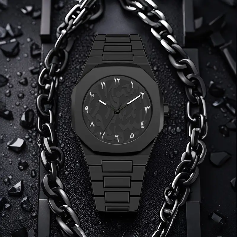 New Waterproof Watch Plastic Watch Arabic High-End Quartz Watch Men's Watch Wholesale Cross-Border Hot Sale — feature 5