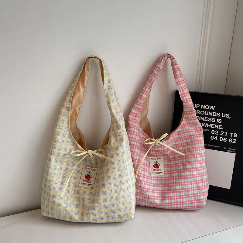 Plaid Shoulder Bag Large Capacity Spring Summer - Image 3