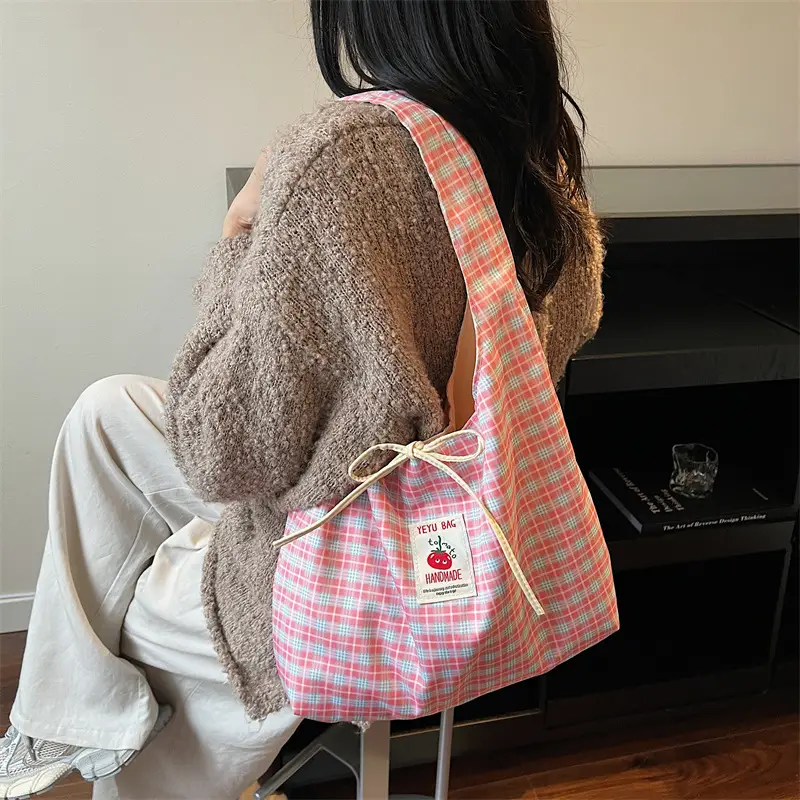 Plaid Shoulder Bag Large Capacity Spring Summer - Image 4