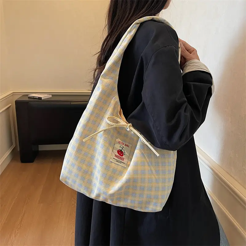 Plaid Shoulder Bag Large Capacity Spring Summer - Image 5
