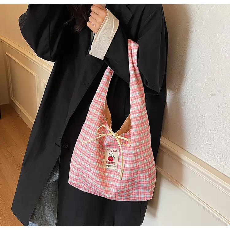 Plaid Shoulder Bag Large Capacity Spring Summer — feature 12