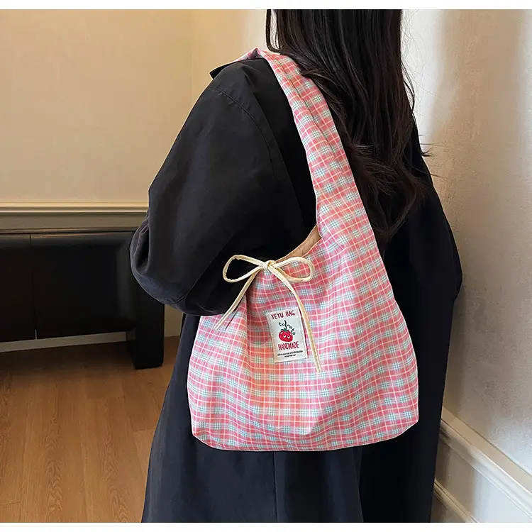 Plaid Shoulder Bag Large Capacity Spring Summer — feature 13