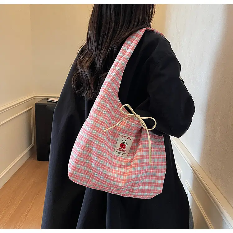 Plaid Shoulder Bag Large Capacity Spring Summer — feature 14