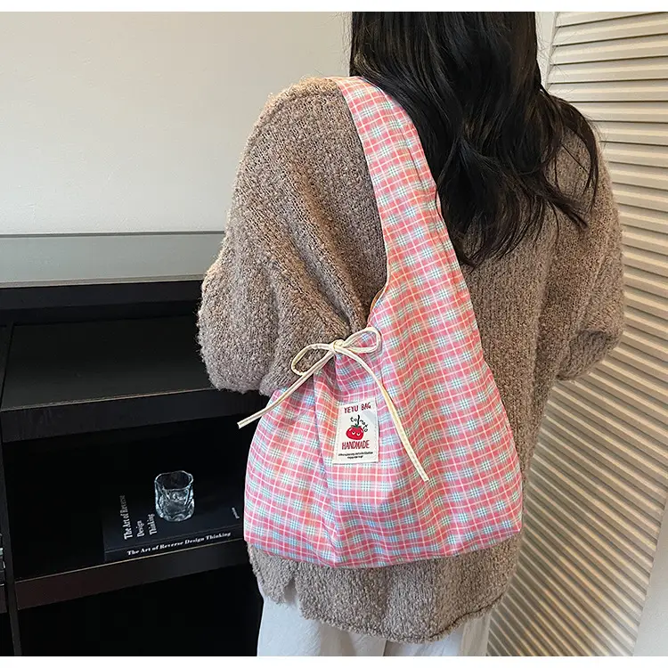 Plaid Shoulder Bag Large Capacity Spring Summer — feature 16