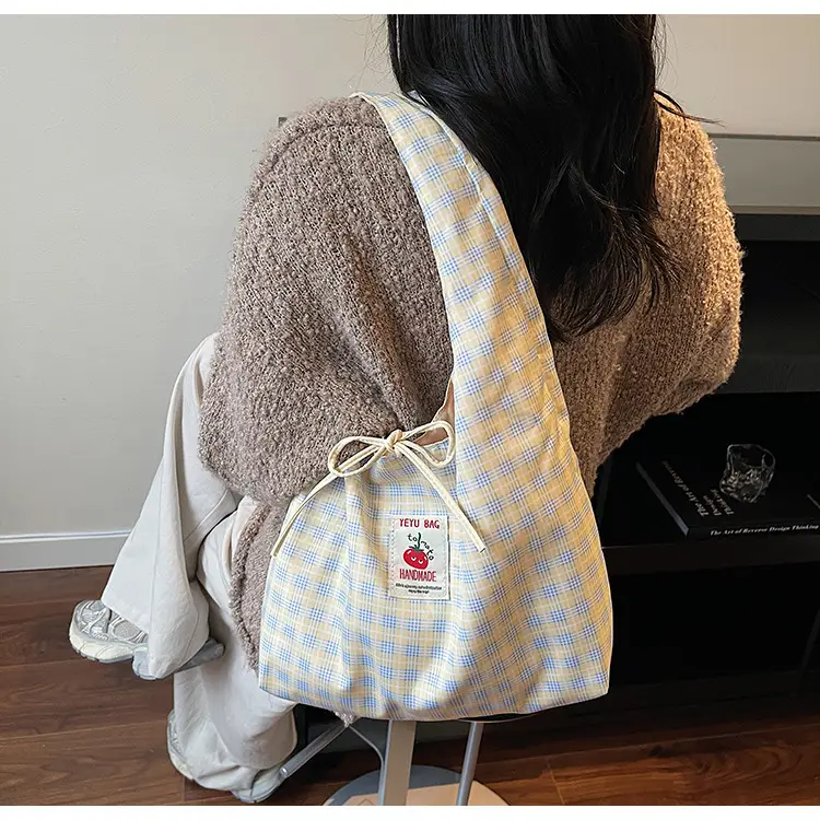 Plaid Shoulder Bag Large Capacity Spring Summer — feature 18