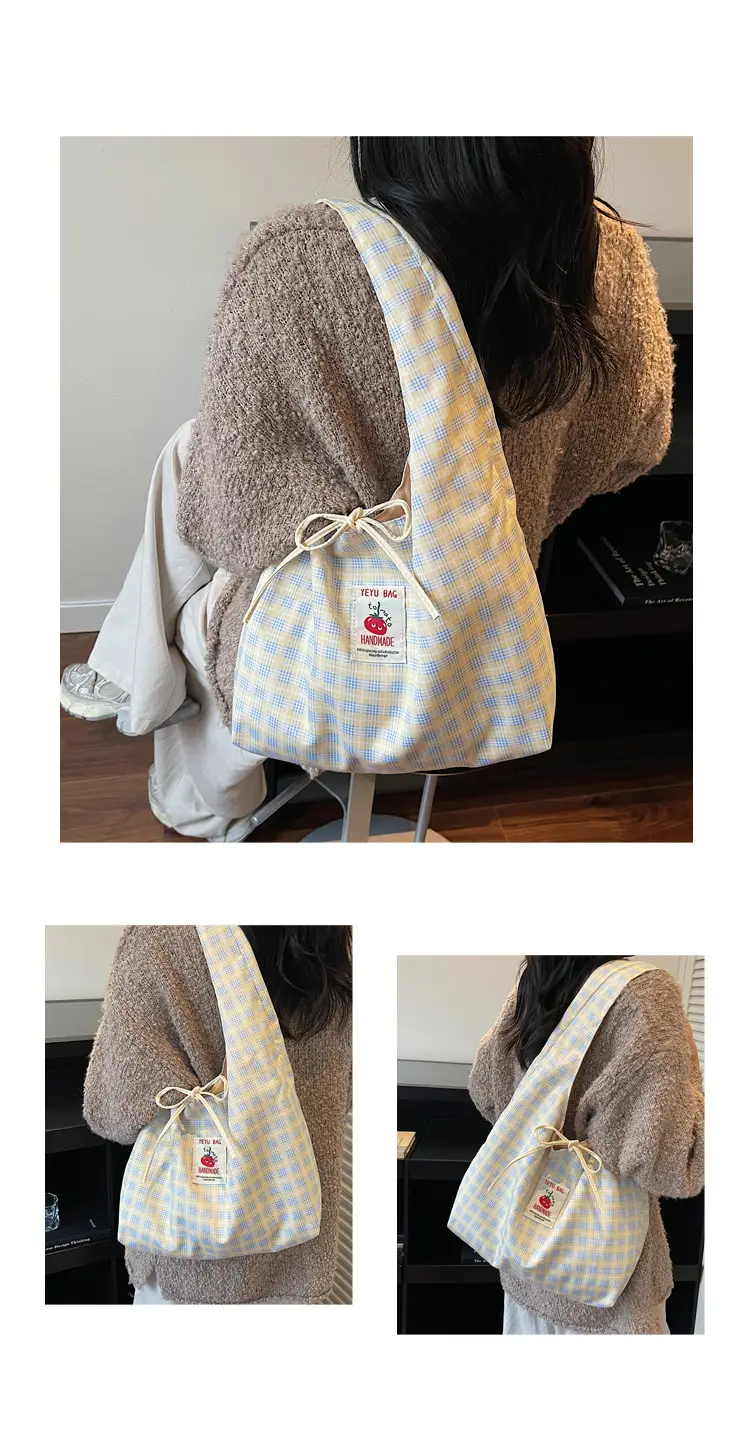 Plaid Shoulder Bag Large Capacity Spring Summer — feature 22