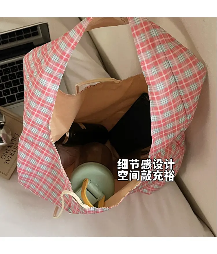 Plaid Shoulder Bag Large Capacity Spring Summer — feature 7