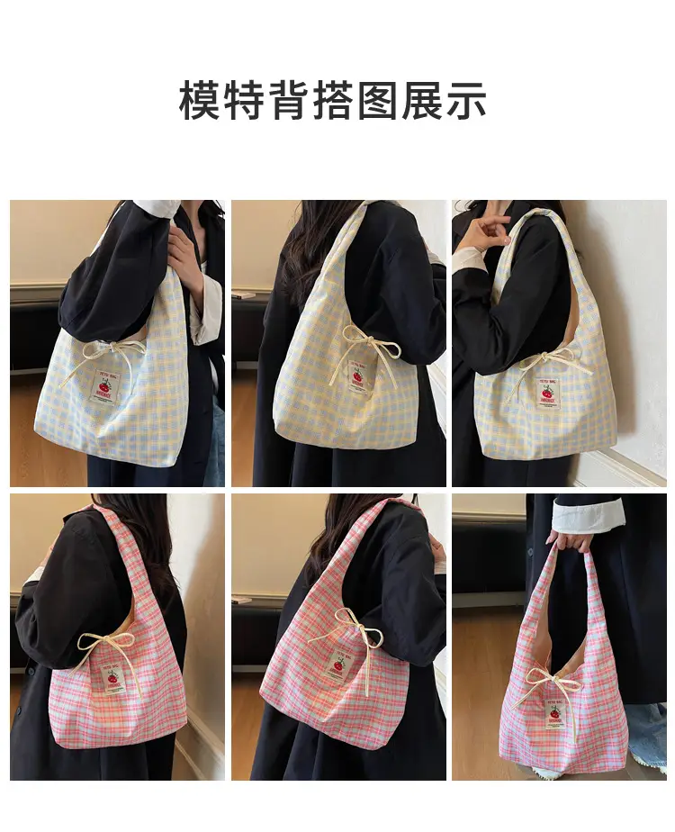 Plaid Shoulder Bag Large Capacity Spring Summer — feature 8