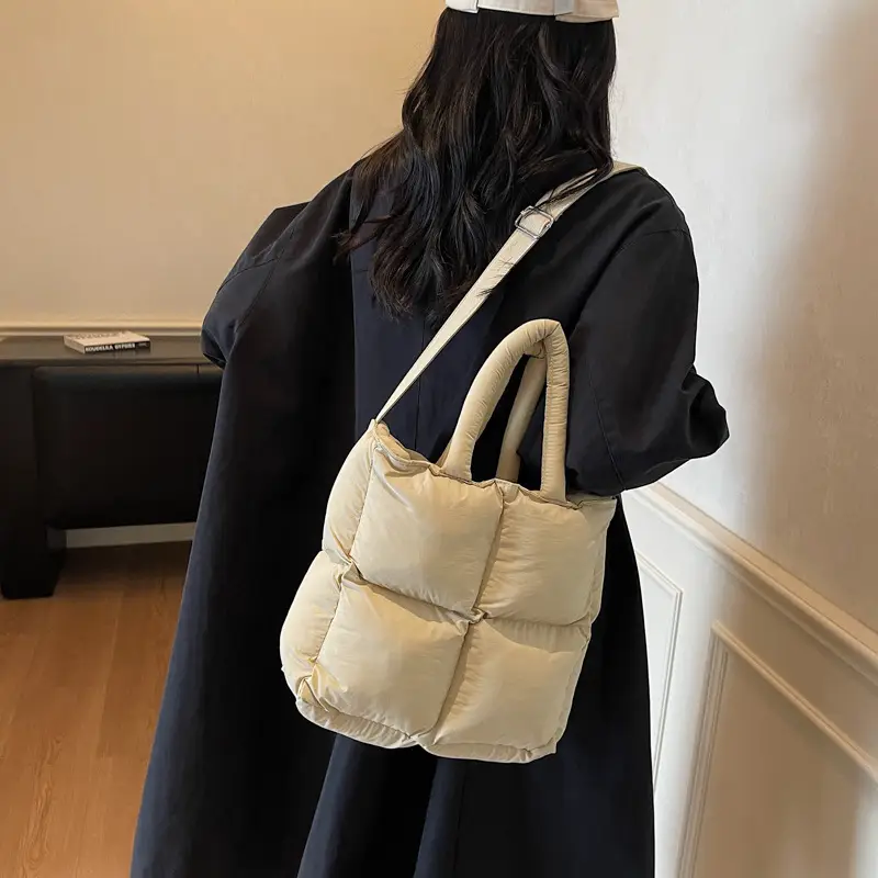 Pink Puffer Shoulder Bag for Women 2025 Winter - Image 7
