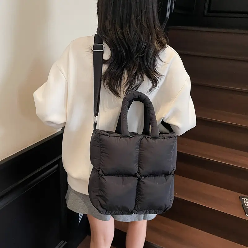 Pink Puffer Shoulder Bag for Women 2025 Winter - Image 8
