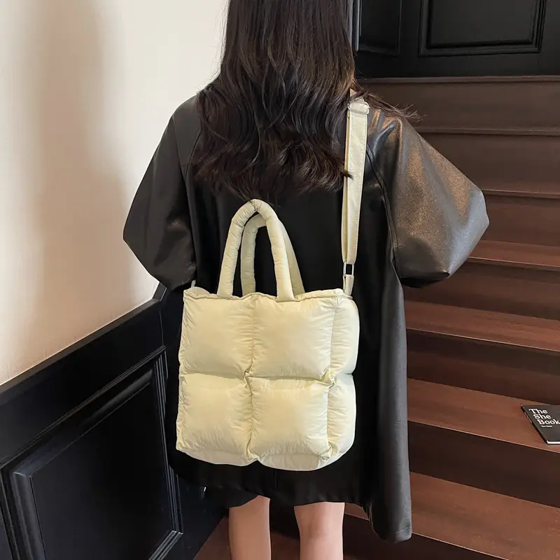 Pink Puffer Shoulder Bag for Women 2025 Winter - Image 9