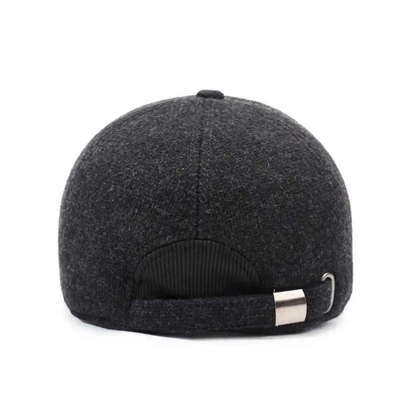 Men's Grey Fleece Baseball Cap Winter Warm
