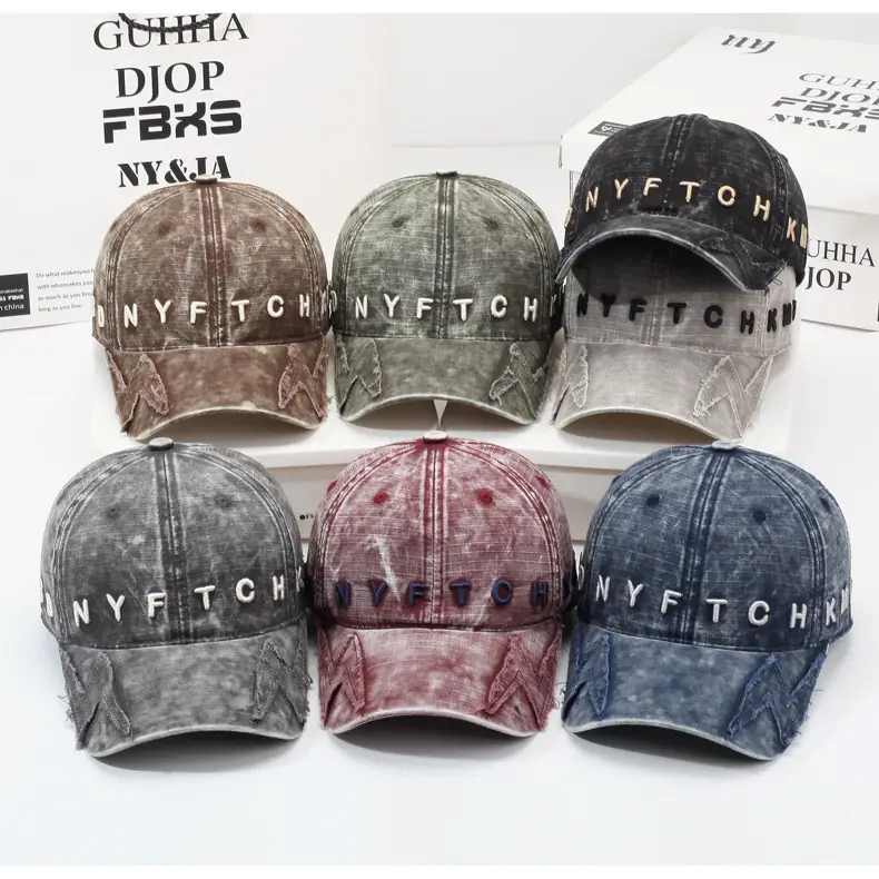 Vintage Letter Embroidered Duckbill Caps Unisex Outdoor Sunshade — feature 8