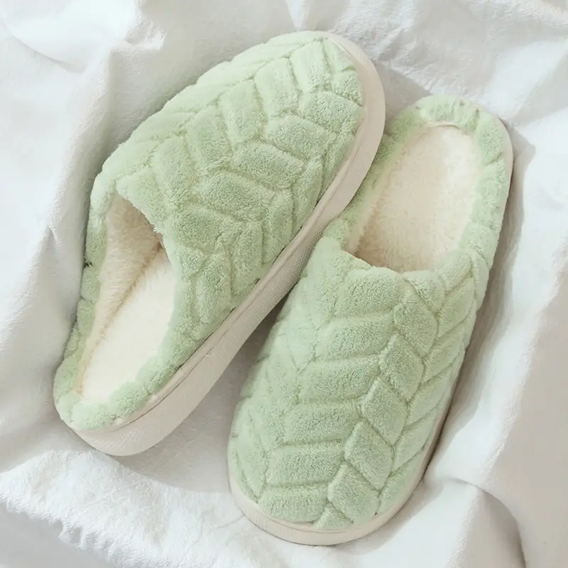 Cotton Slippers for Women 2025 New Autumn and Winter Indoor Home Non-Slip Thick Sole Plus Plush Couple Slippers for Men