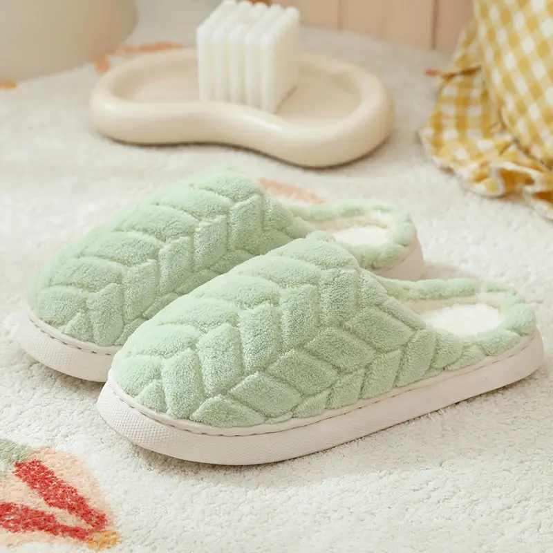 Cotton Slippers for Women 2025 New Autumn and Winter Indoor Home Non-Slip Thick Sole Plus Plush Couple Slippers for Men