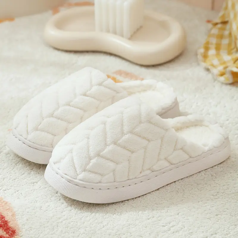 Cotton Slippers for Women 2025 New Autumn and Winter Indoor Home Non-Slip Thick Sole Plus Plush Couple Slippers for Men