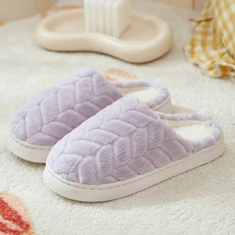 Cotton Slippers for Women 2025 New Autumn and Winter Indoor Home Non-Slip Thick Sole Plus Plush Couple Slippers for Men