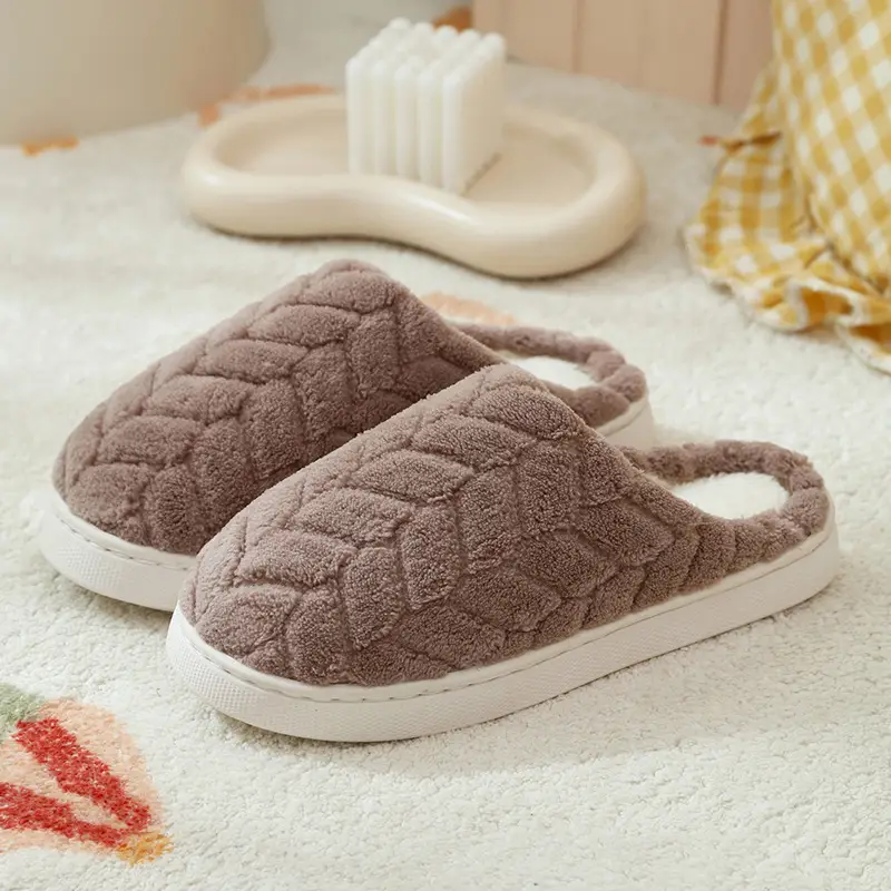 Cotton Slippers for Women 2025 New Autumn and Winter Indoor Home Non-Slip Thick Sole Plus Plush Couple Slippers for Men