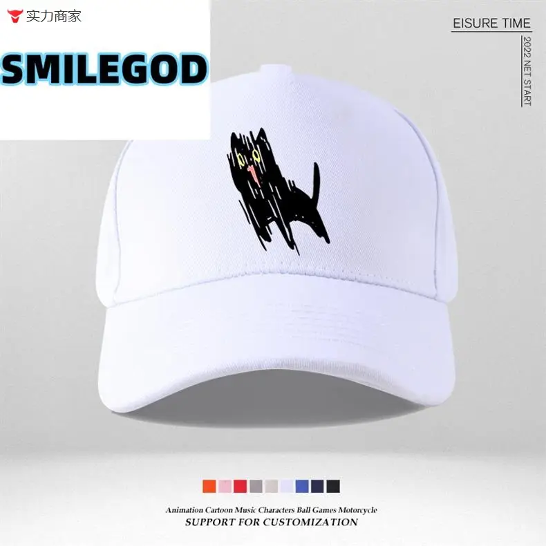 Blue Cat Graphic Baseball Cap for Girls — feature 3
