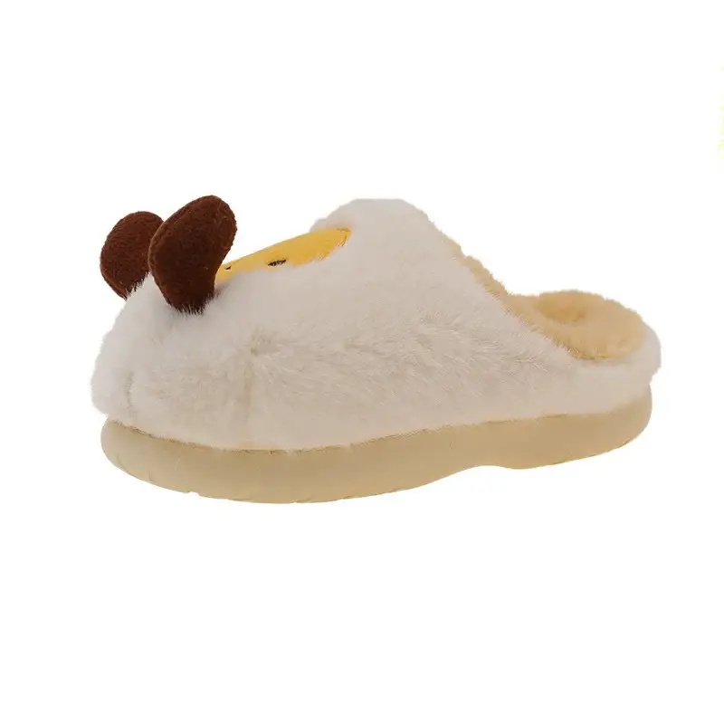 Cute Fried Egg Cotton Slippers Women Winter Warm Anti-Slip - Image 6