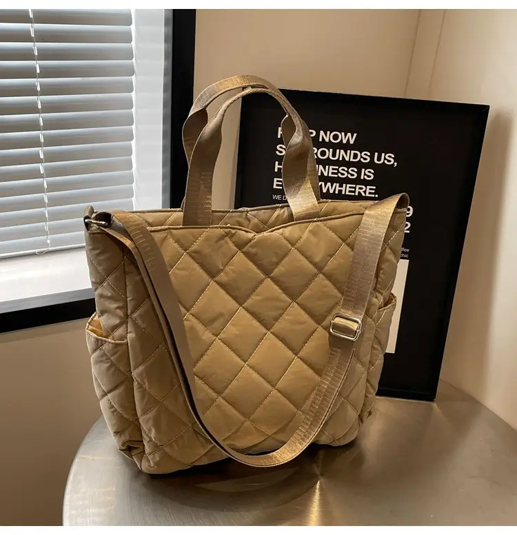 Quilted Crossbody Bag Women Large Capacity Tan 2025 — feature 11