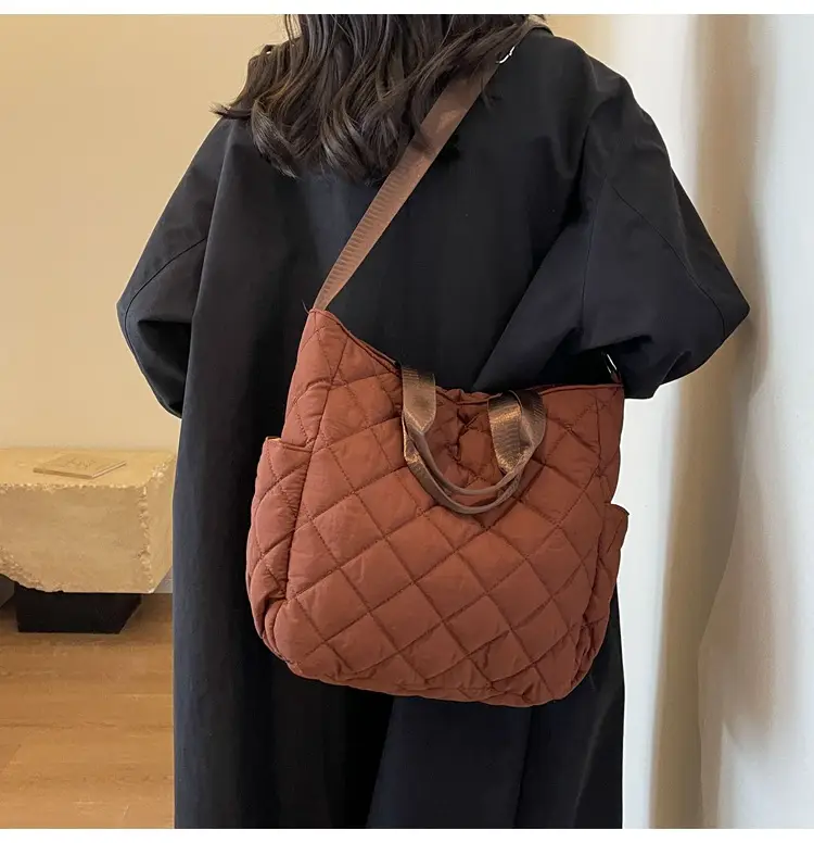 Quilted Crossbody Bag Women Large Capacity Tan 2025 — feature 37
