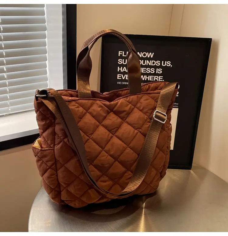 Quilted Crossbody Bag Women Large Capacity Tan 2025 — feature 9