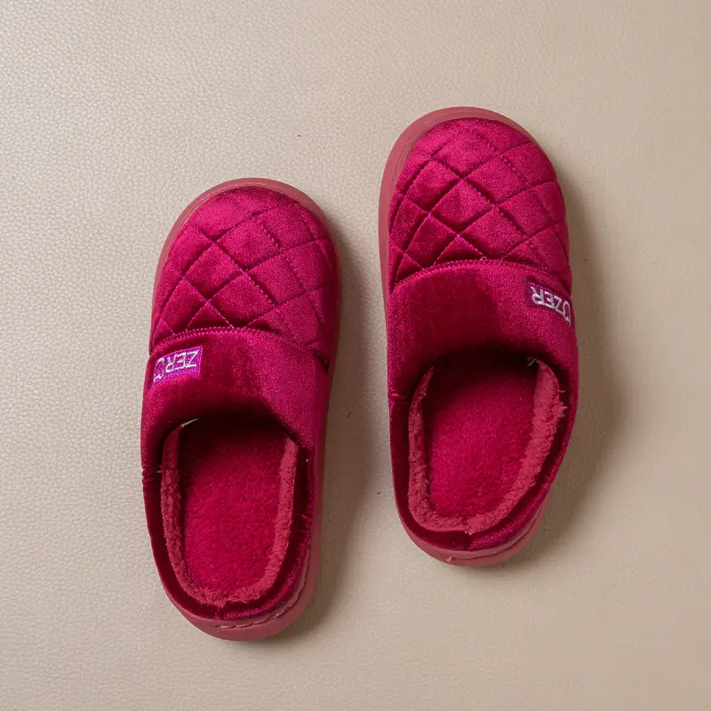 2025 Non-Slip Autumn and Winter Cotton Slippers for Women Plush Color Matching Warm Shoes Indoor Couple Home Thick-Soled Lazy Cotton Slippers - Image 6