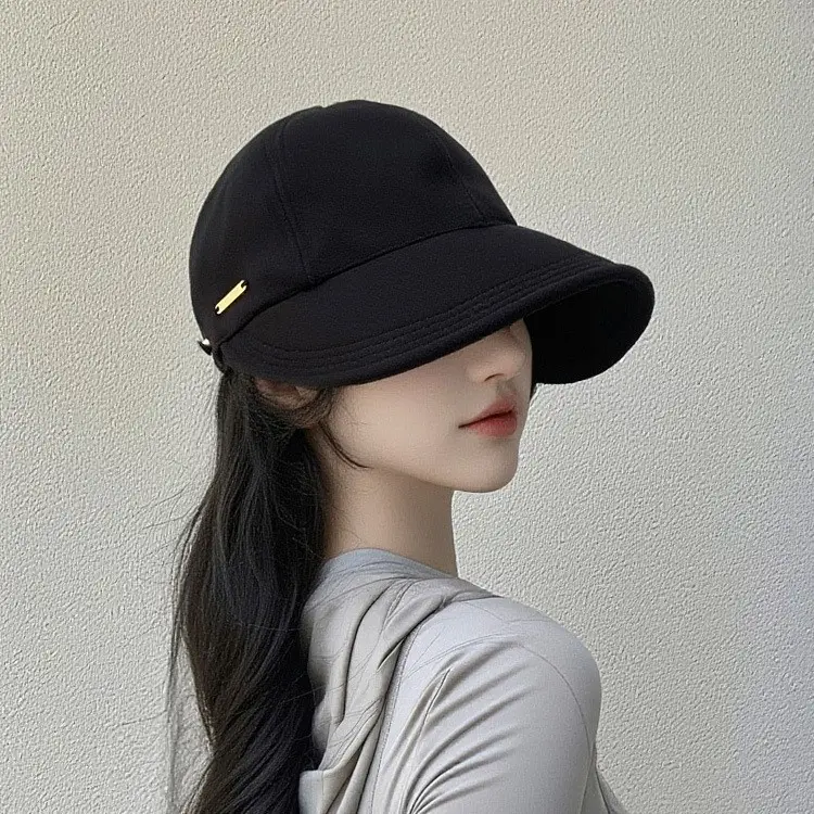 Women Black Peaked Cap with Ponytail 2025 Trend - Image 5