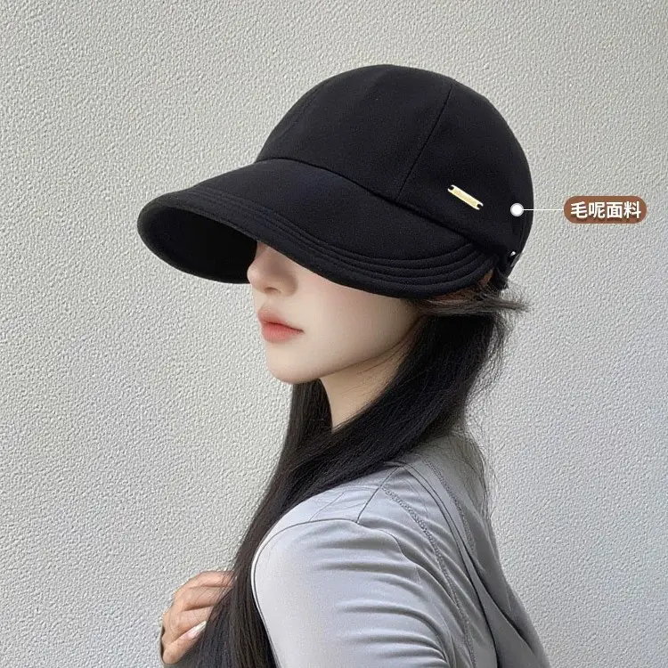 Women Black Peaked Cap with Ponytail 2025 Trend - Image 6