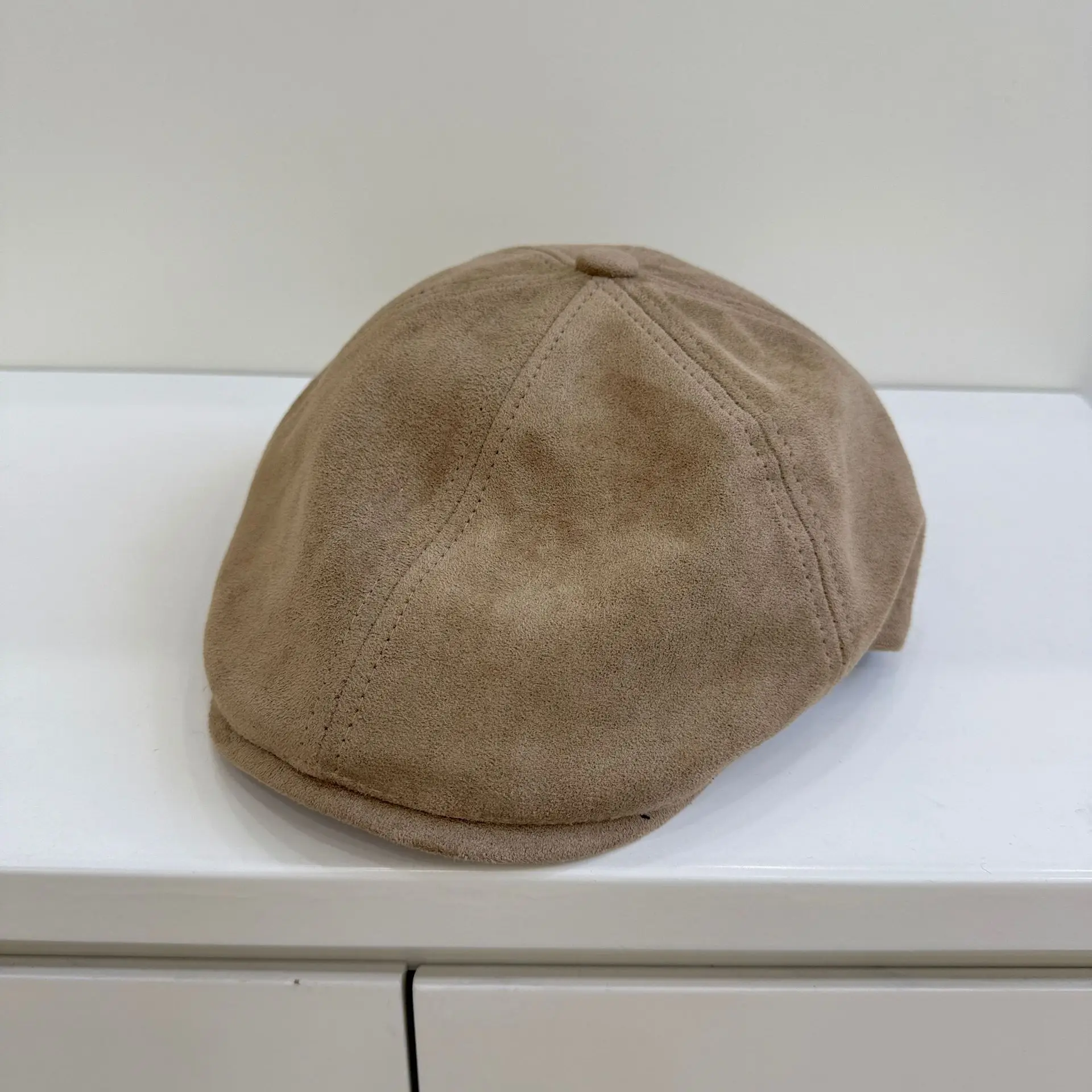 Women Adjustable Duckbill Cap Beige Black Brown - Image 2