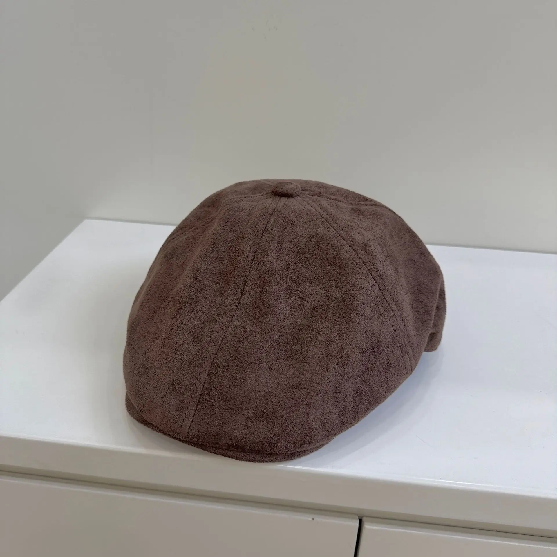 Women Adjustable Duckbill Cap Beige Black Brown - Image 3