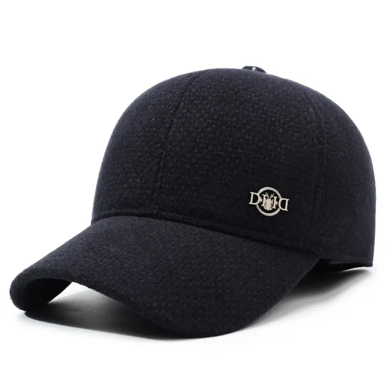 Winter Velvet Baseball Cap with Ear Protection Grey - Image 3