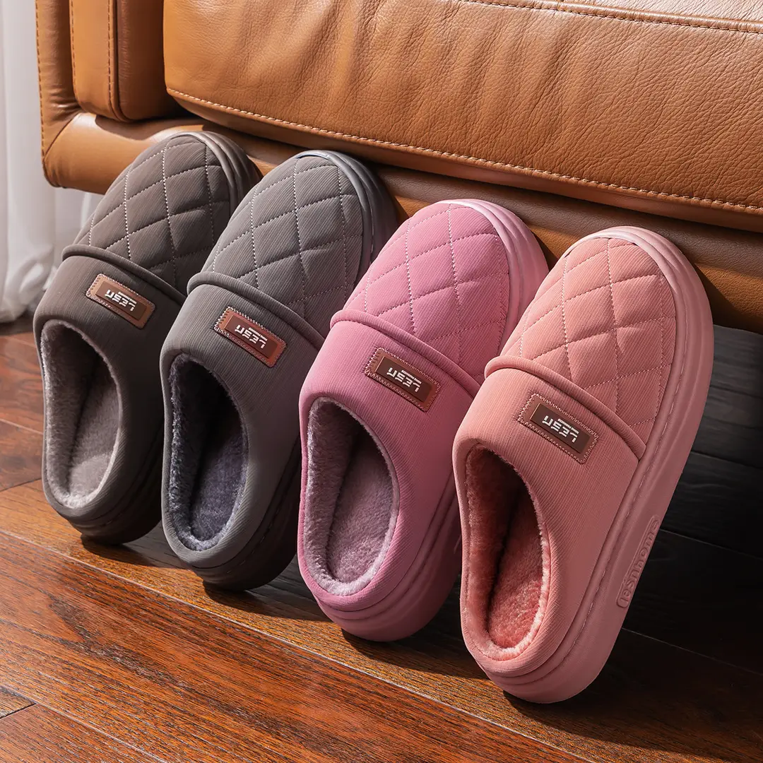 Waterproof Cotton Slippers for Men in Autumn and Winter Home Warm Plush Non-Slip Leather Slippers Baotou Cotton Shoes for Men for Outer Wear - Image 7