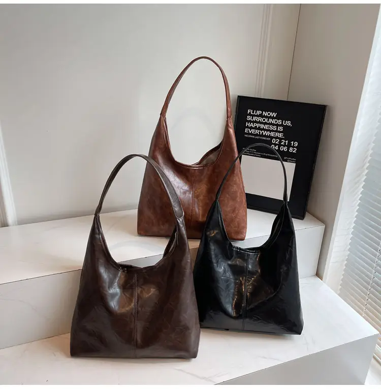 Autumn Retro Brown Leather Shoulder Tote Bag Large Capacity — feature 12