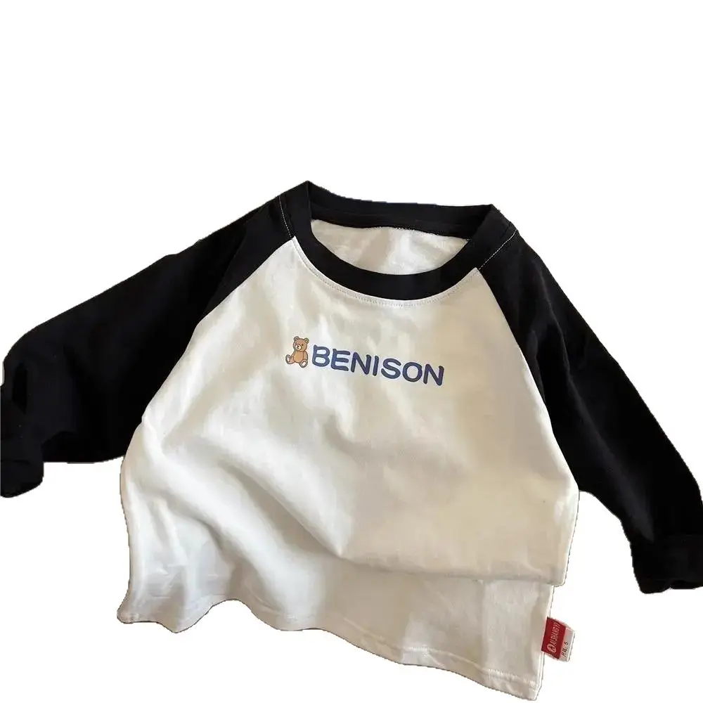 Boys Raglan Sleeve T-Shirt White Blue Medium Small
