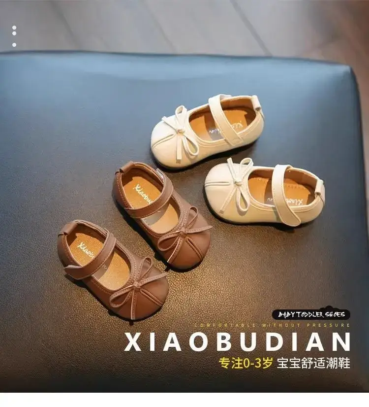 Baby Shoes for 1-3 Year Olds Soft Leather Bow Decor — feature 2