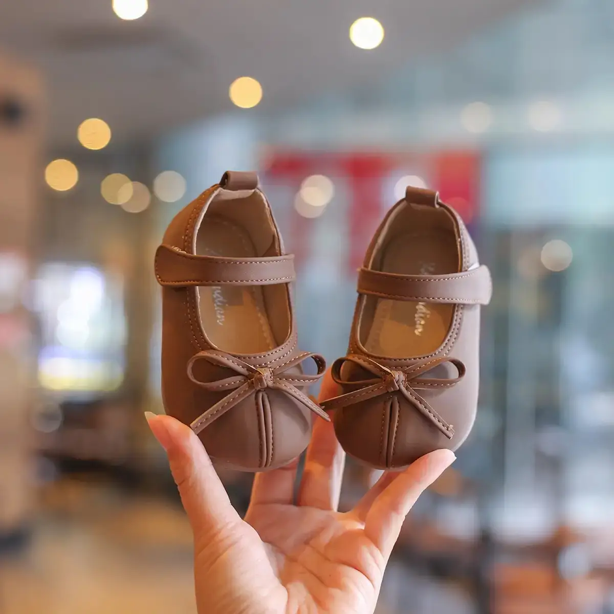 Baby Shoes for 1-3 Year Olds Soft Leather Bow Decor
